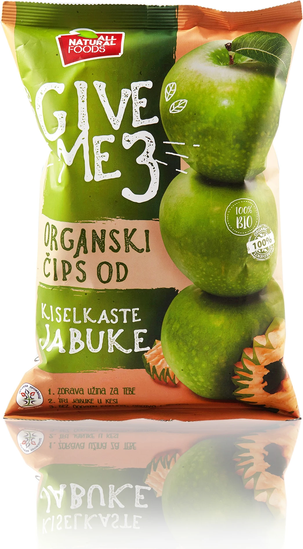 Čips od jabuke Tangy (organski proizvod) 40 g All Natural Foods