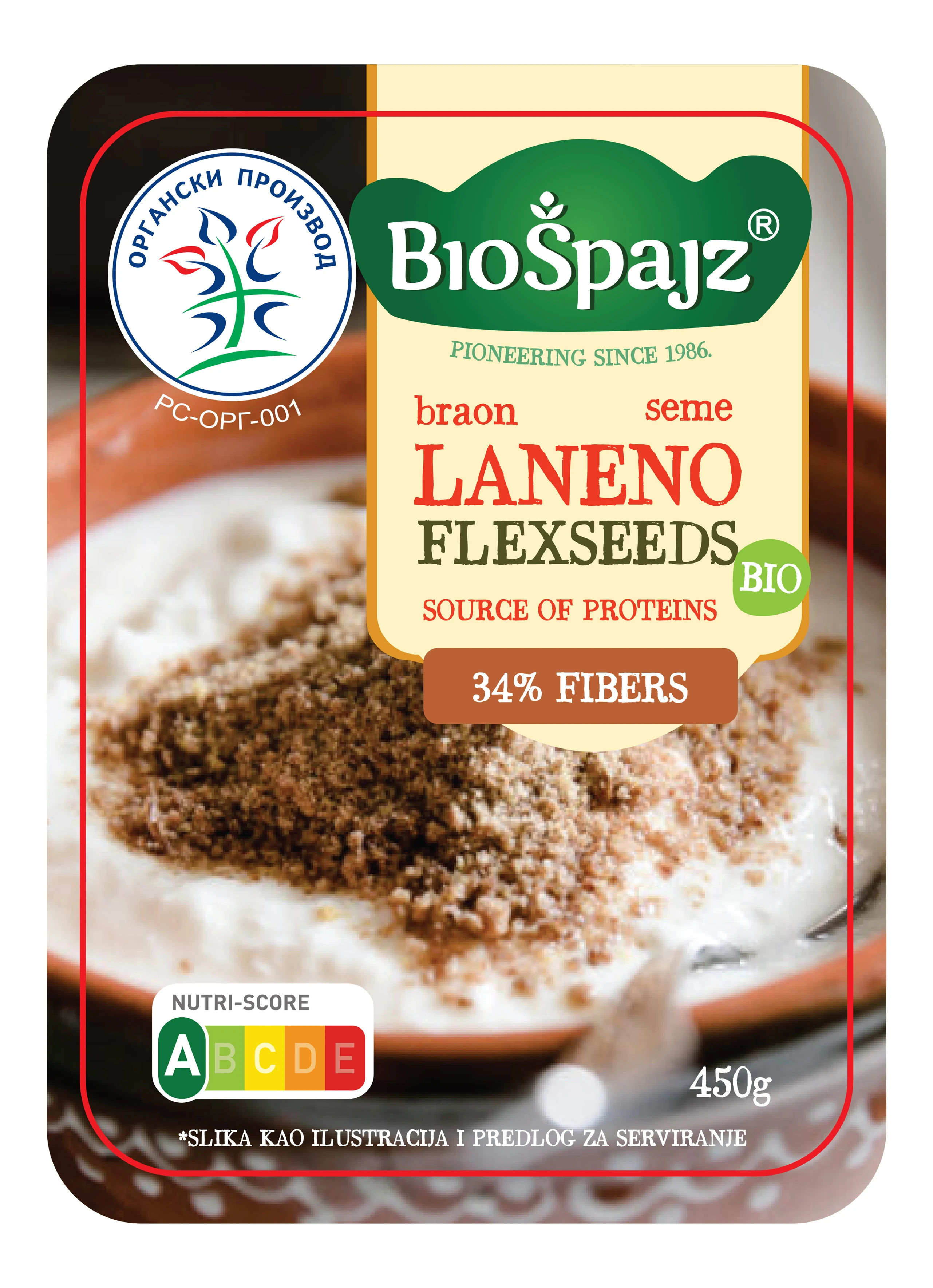 Laneno seme (organski proizvod) 450 g Bio Špajz