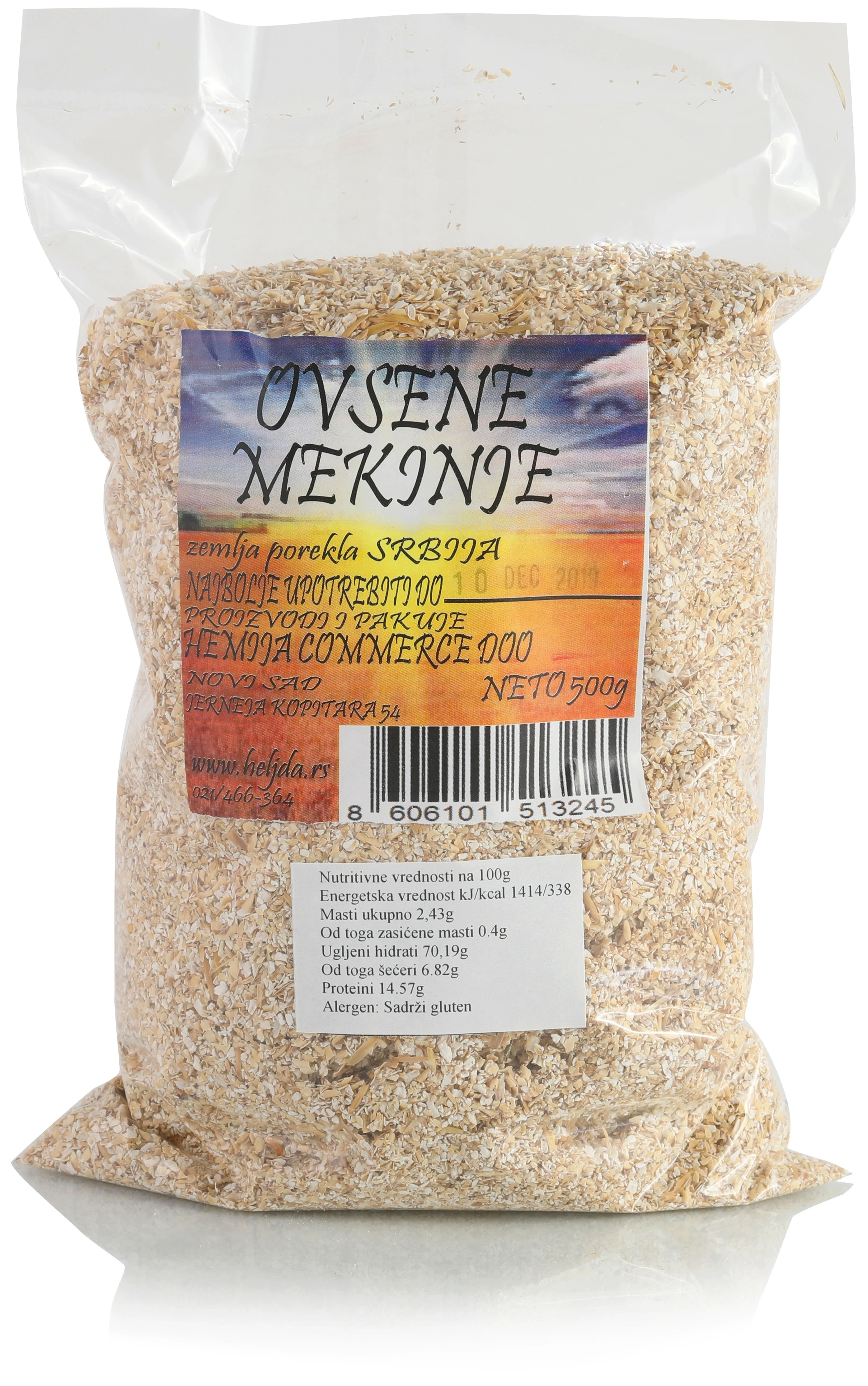 Ovsene mekinje 500 g Hemija commerce